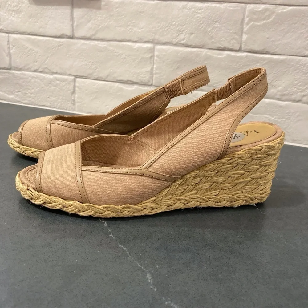 NWT Lauren Ralph Lauren sz 6.5 Catlin espadrille wedges